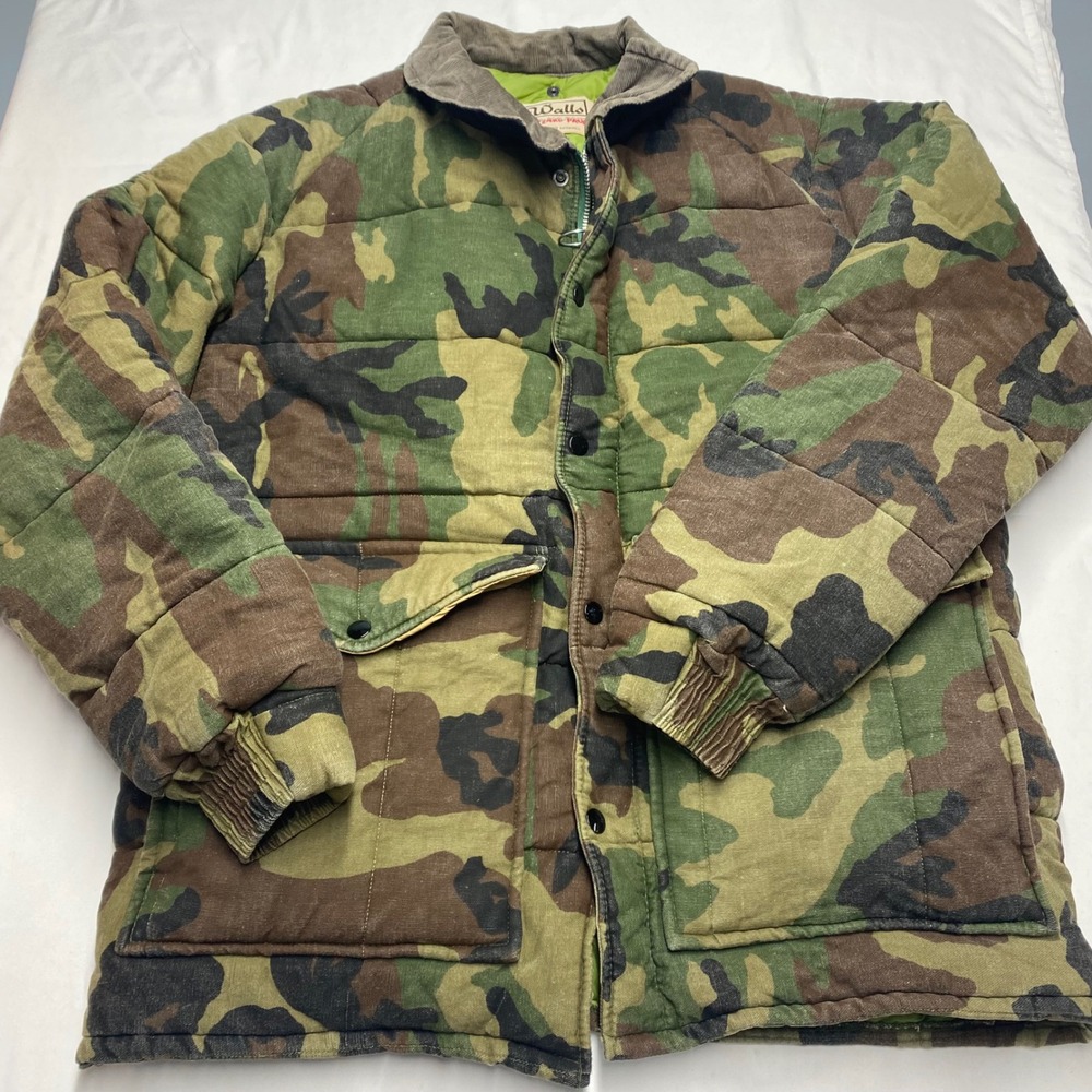 Vintage Walls Blizzard-Pruf Camo Hunting Jacket Thinsulate Insulated Mens Large